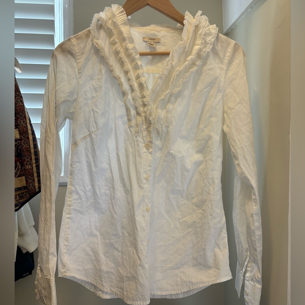 JCrew ruffled long sleeve shirt